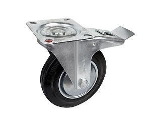 Большегрузное колесо обрезиненное euro-lift поворотное, с тормозом, г/п 200кг (200*50,0 мм)